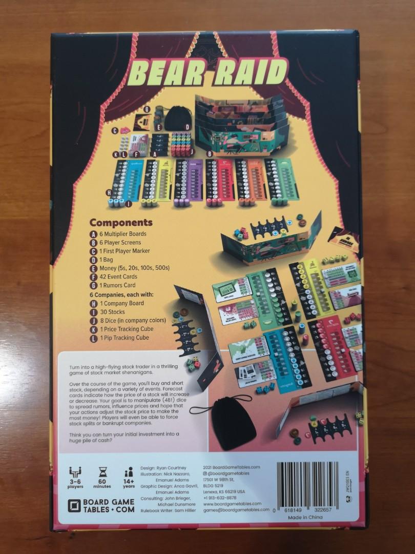 Bear Raid Kickstarter Board Game, Hobbies & Toys, Toys & Games on