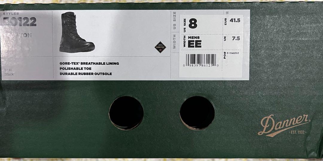 Danner clearance width chart