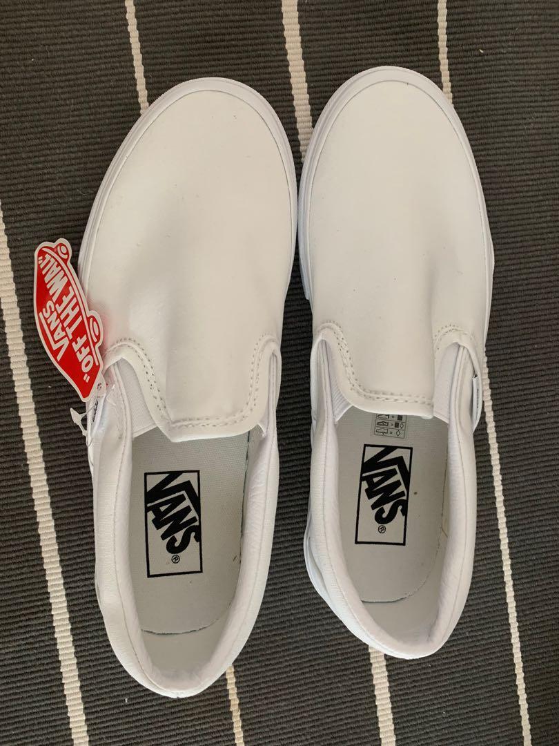 White slip on vans size 7 cheap