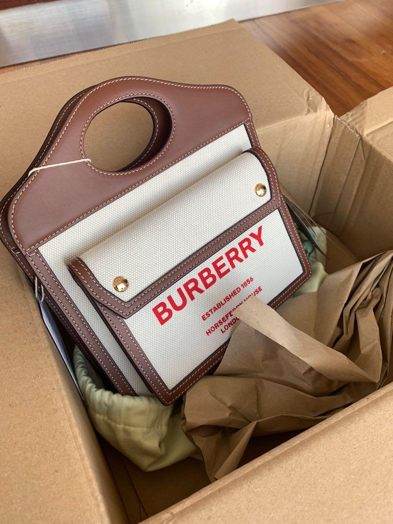 Brand New Mini Burberry Pocket (Red Wording), Luxury, Bags 