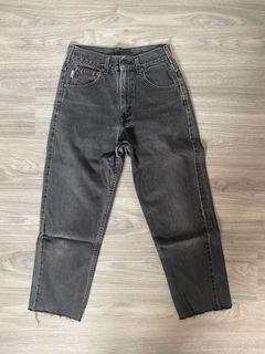 Carhartt 高腰煙灰牛仔褲