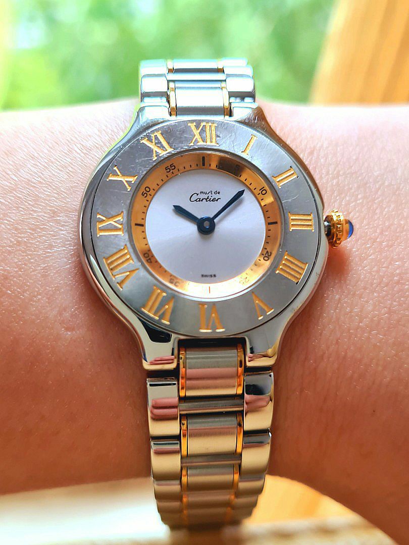 de Cartier Gold Steel Quartz Ladies 
