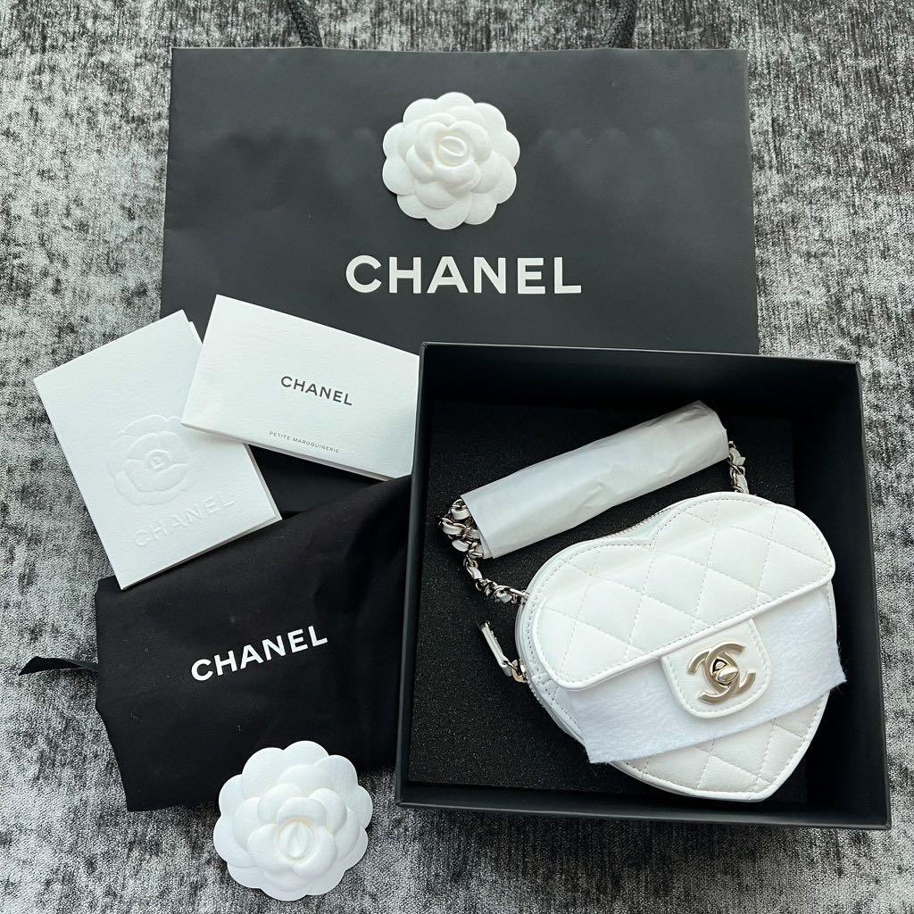white heart chanel bag