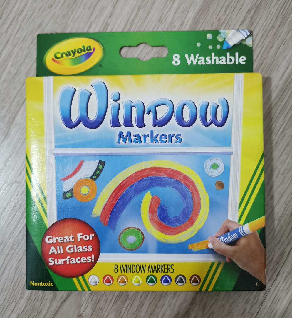 CRAYOLA Washable Window Markers, Books & Stationery, Stationery on