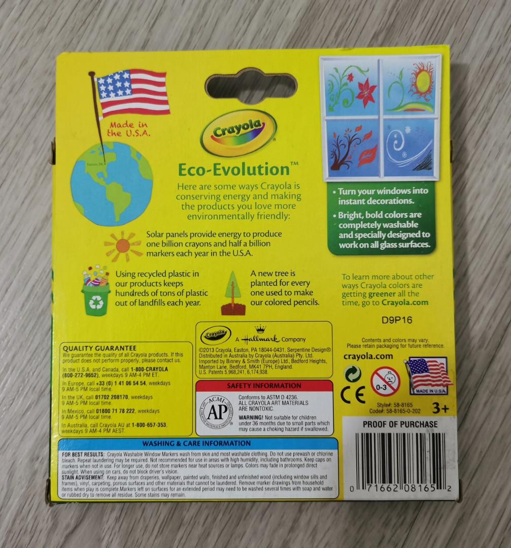 CRAYOLA Washable Window Markers, Books & Stationery, Stationery on
