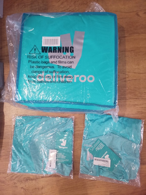 Deliveroo bag & shirt. Food Delivery bag grab, Sports Equipment, Other