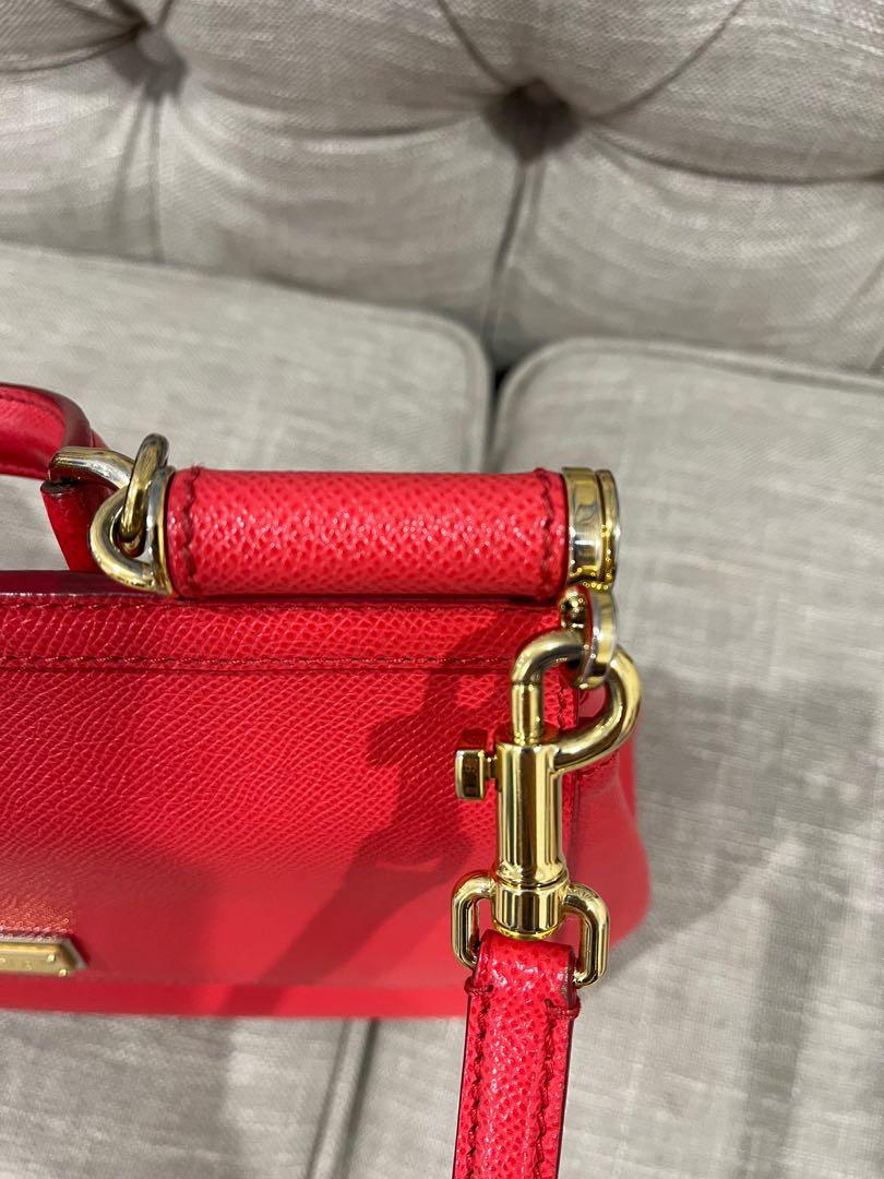 Dolce and Gabbana Red/Red Leather Miss Sicily Von Smartphone Bag Dolce &  Gabbana