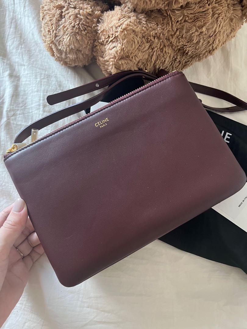 Full set almost BN Celine Trio small in burgundy