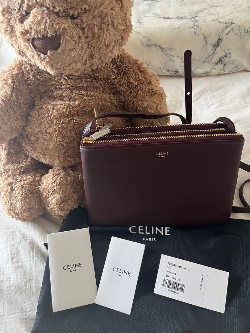 Celine hot sale trio burgundy