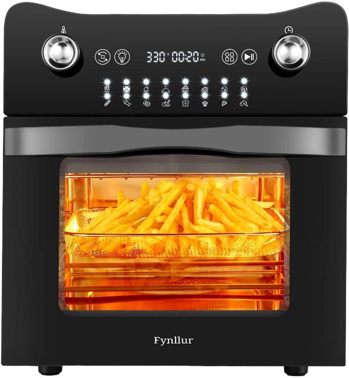 Yeeyo Electric Air Fryer Rotisserie Oven,,10-in-1 Fryer 12 Litre 1500W for  Home Use, Includes 10 Cooking Presets, Recipe Book & Cooker Accessories