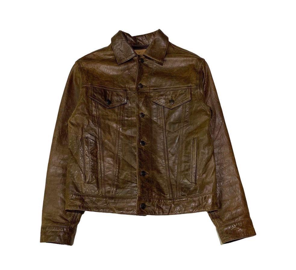 Gap blue jeans shop leather jacket