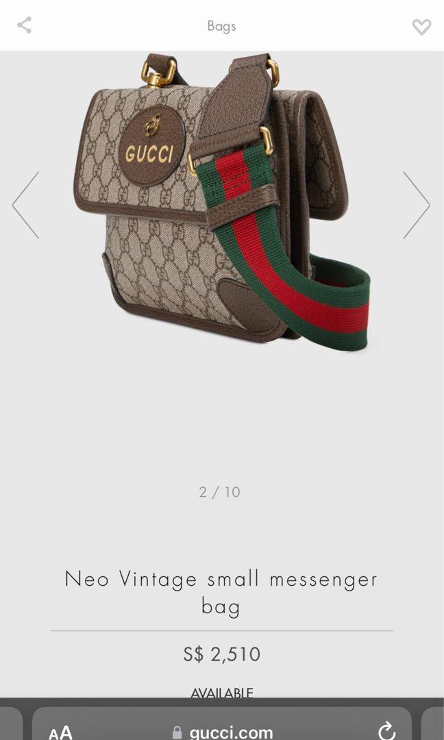 Gucci Neo Vintage small messenger bag, Women's Fashion, Bags & Wallets,  Cross-body Bags on Carousell