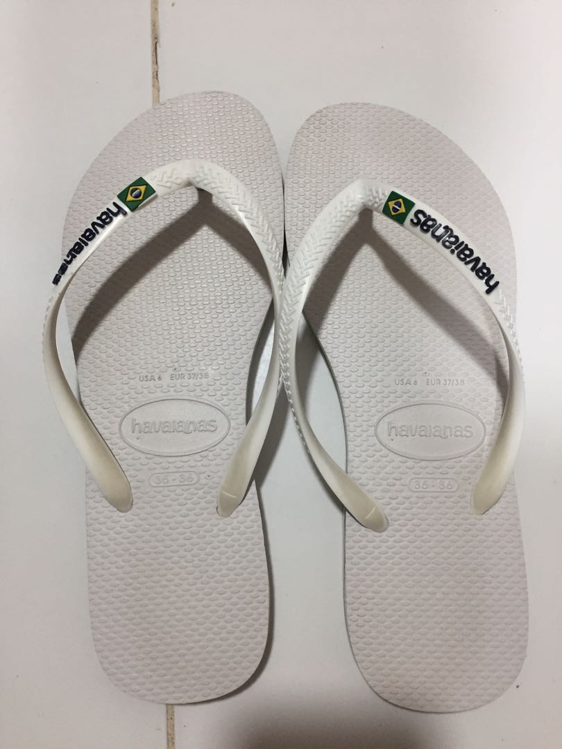 Havaianas white flip flops on sale