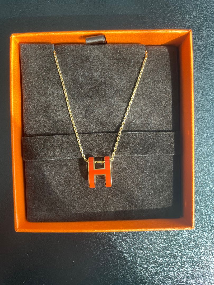Hermes pop h necklace orange clearance