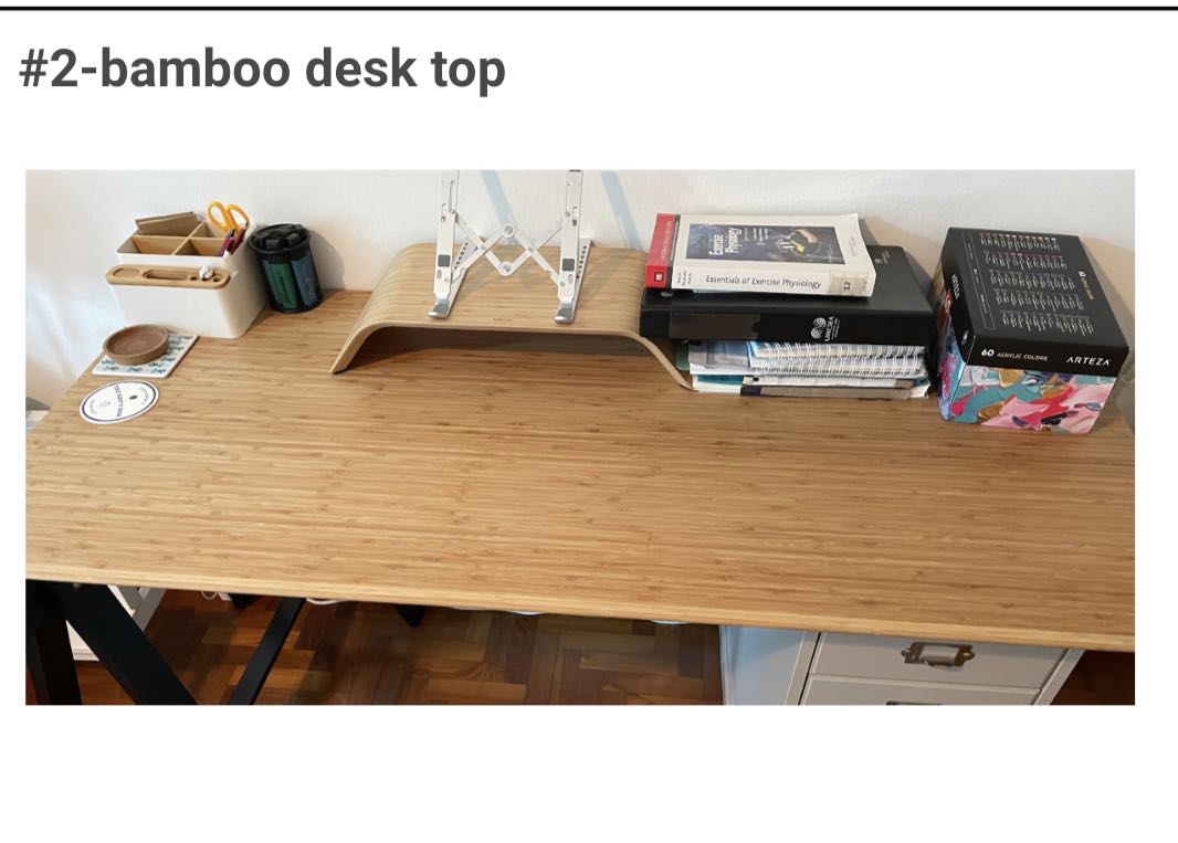 IKEA bamboo desk top and drawers, Furniture & Home Living, Furniture