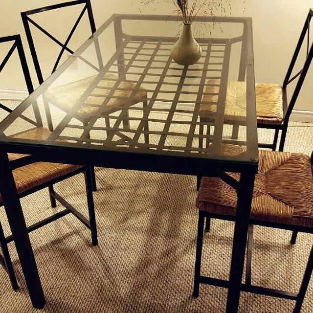 Ikea glass dining hotsell table set