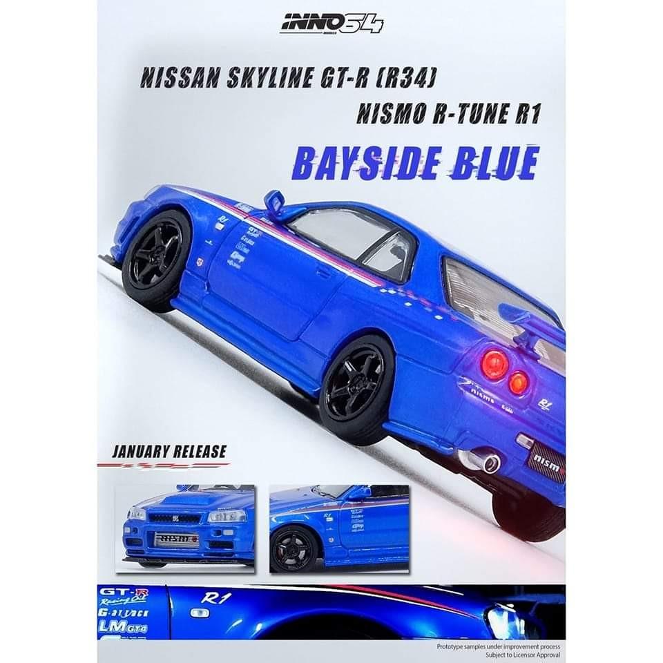 Inno 64 Nissan Skyline GTR R34 Nismo R-Tune R1 Bayside Blue on Carousell