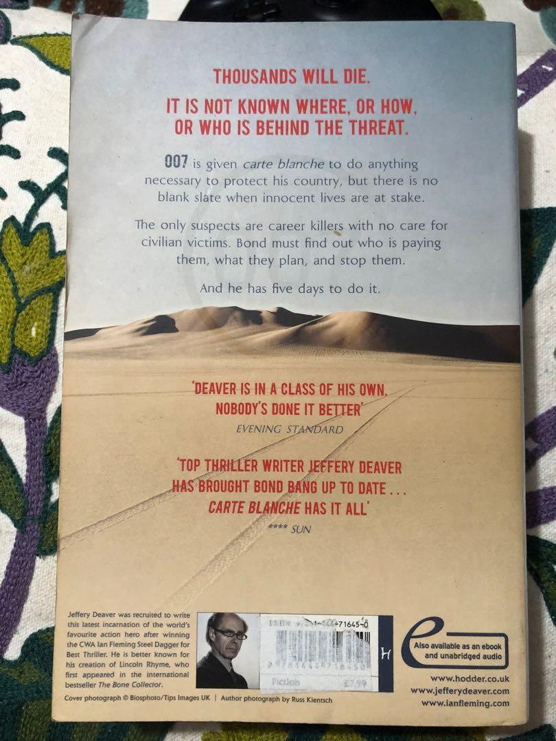 James Bond 007 Novel "Carte Blanche", Hobbies & Toys, Books & Magazines