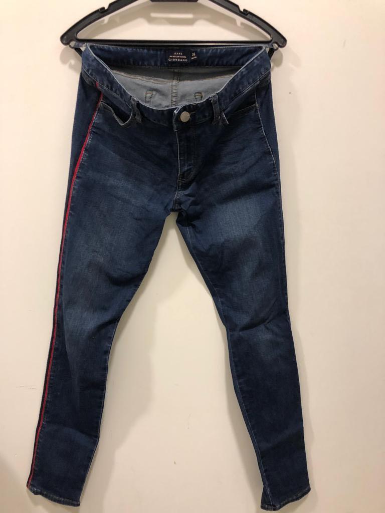 Jeans with side red line, Men's Fashion 