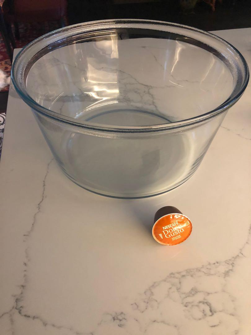 Large glass salad bowl, Furniture & Home Living, Kitchenware ...