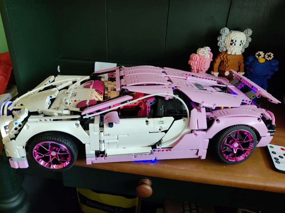 Lego Technic Buggati pink lego car set with LED, Hobbies & Toys, Toys