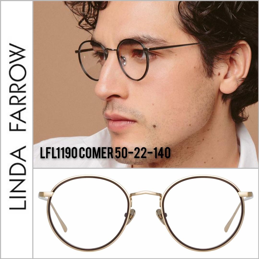 Linda farrow eyewear glasses 鈦金屬眼鏡, 男裝, 手錶及配件, 眼鏡