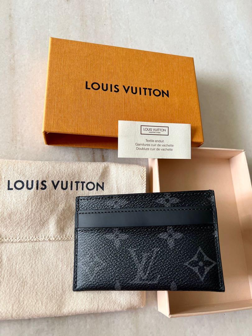 Louis Vuitton Monogram Eclipse Canvas Double Card Holder Made in France NEW