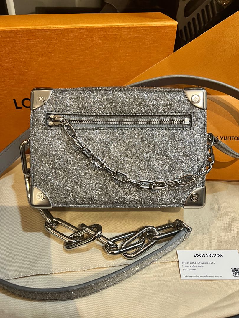 Soft trunk mini leather bag Louis Vuitton Silver in Leather - 31475364