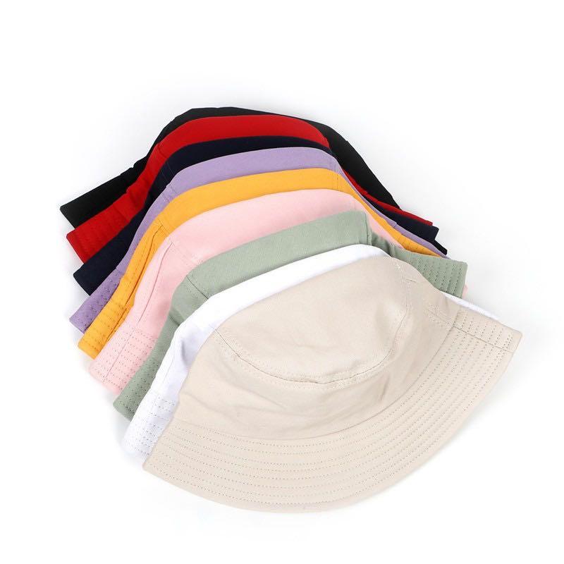 Men topi unisex Women New Unisex Cotton Bucket Hats Women Summer Sunscreen  Panama Hat Men Pure Color Sunbonnet Fedoras Outdoor Fisherman Hat Beach Cap,  Men's Fashion, Watches & Accessories, Cap & Hats