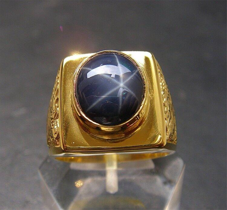 Mens blue clearance star sapphire ring
