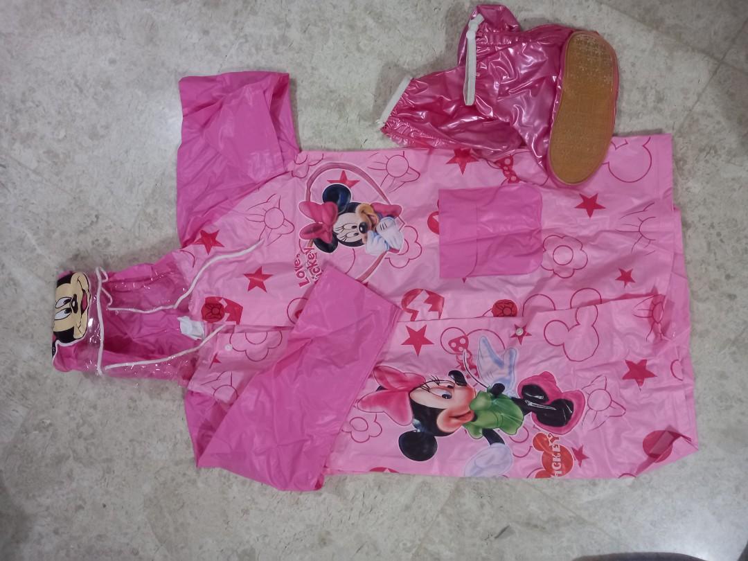 Minnie Mouse Rain coat rain boots given for free