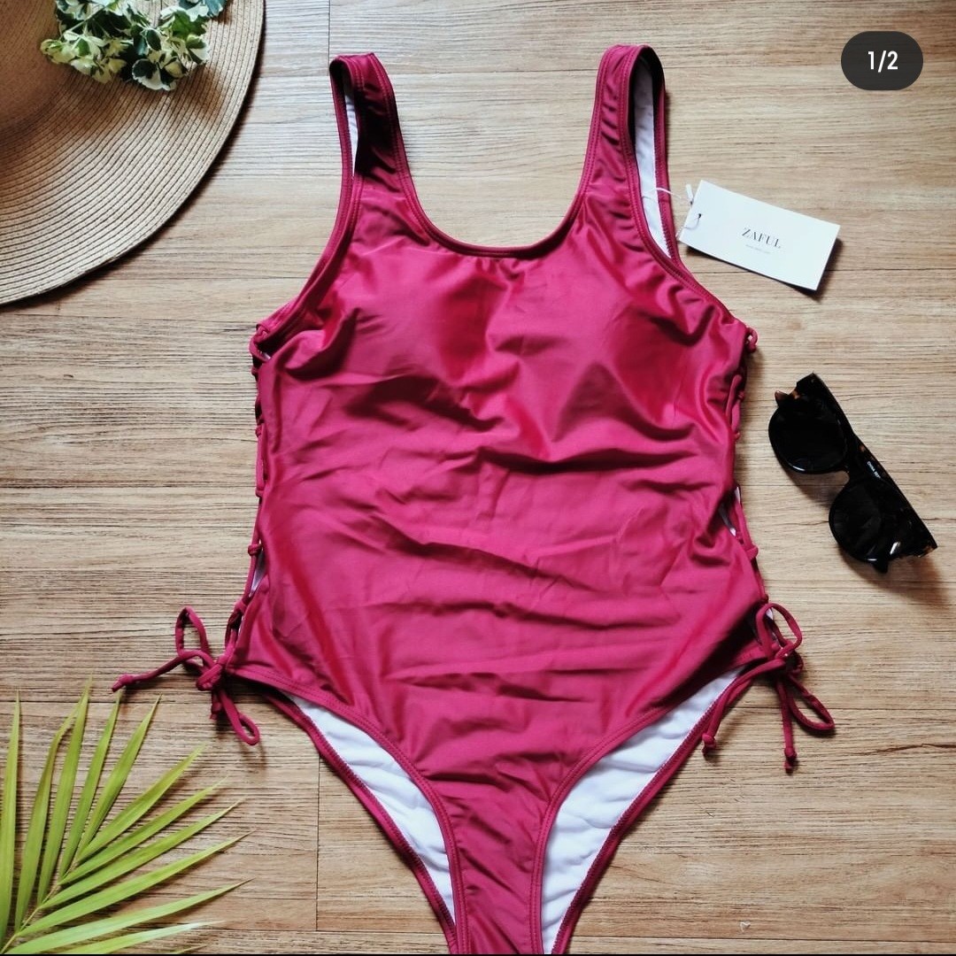 One Piece Red Swimsuit, Women's Fashion, Swimwear, Bikinis & Swimsuits on Carousell