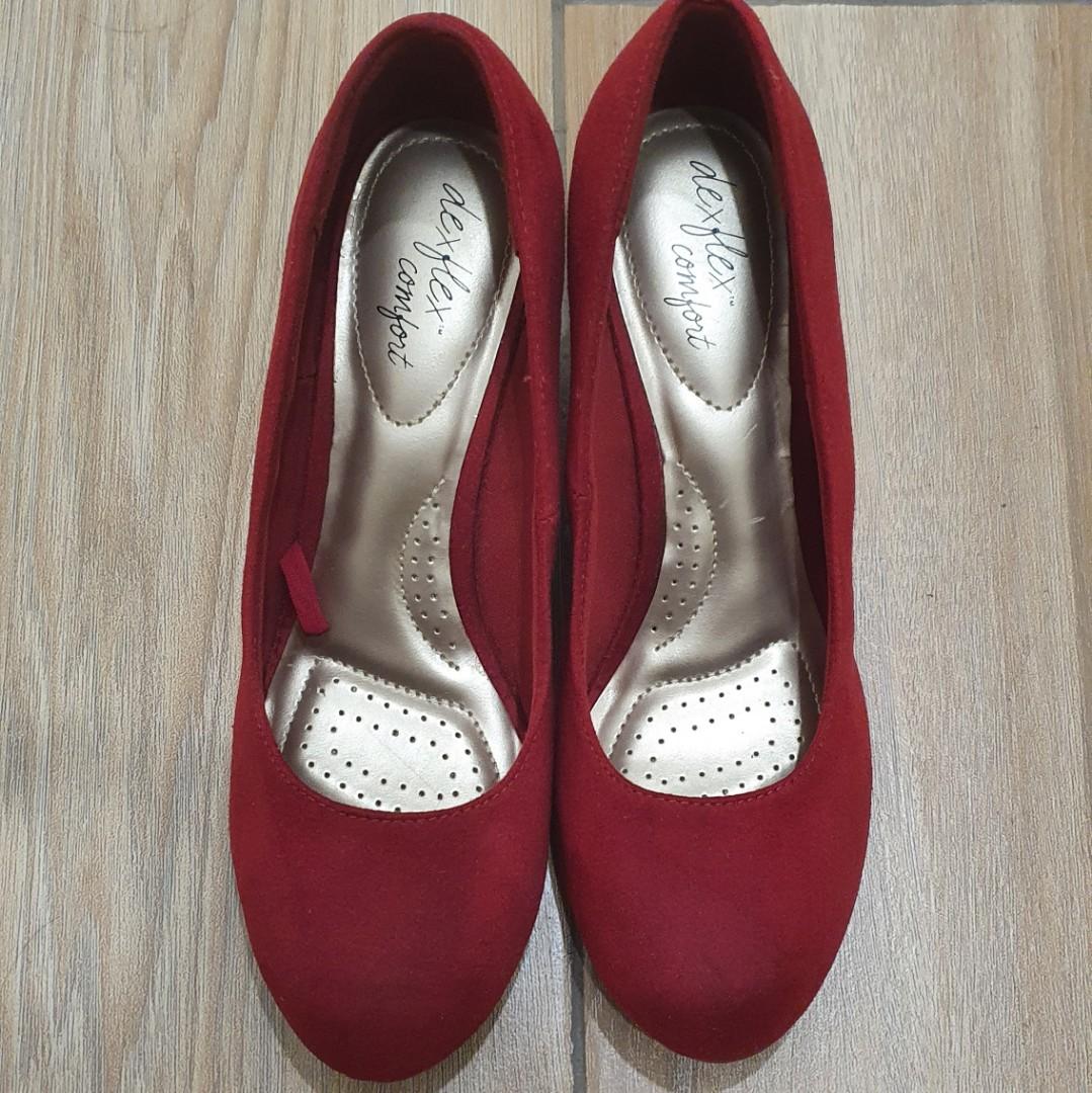 Red wedge shoes payless top