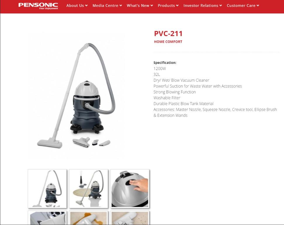 Pensonic 3 in 1 Vacuum Cleaner PVC211, TV & Home Appliances, Kitchen
