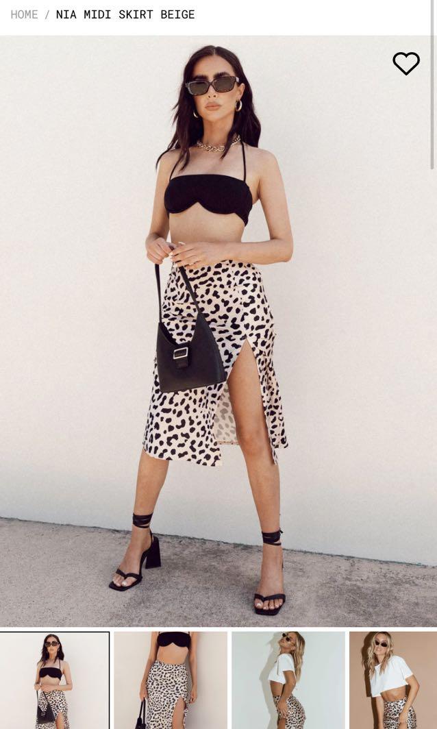 Leopard print midi skirt princess polly top
