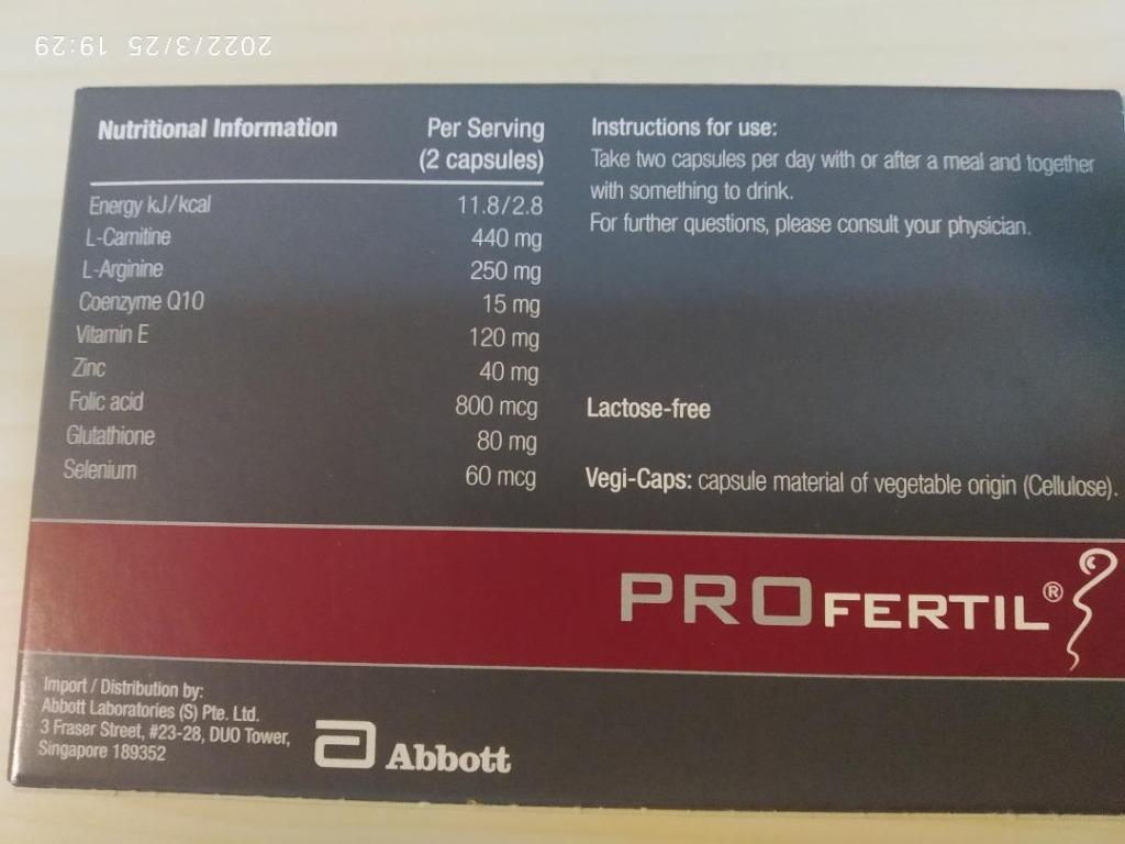 Profertil for Men -, Health & Nutrition, Health Supplements, Vitamins ...