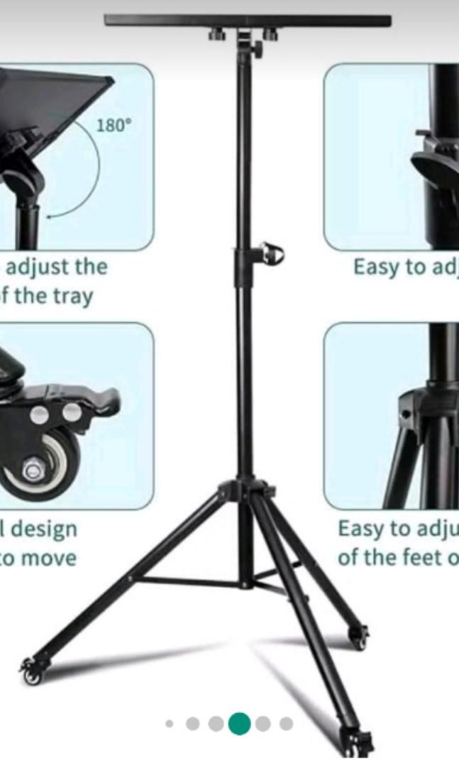 Projector Stand with Laptop tray,tilthead and wheels, TV & Home