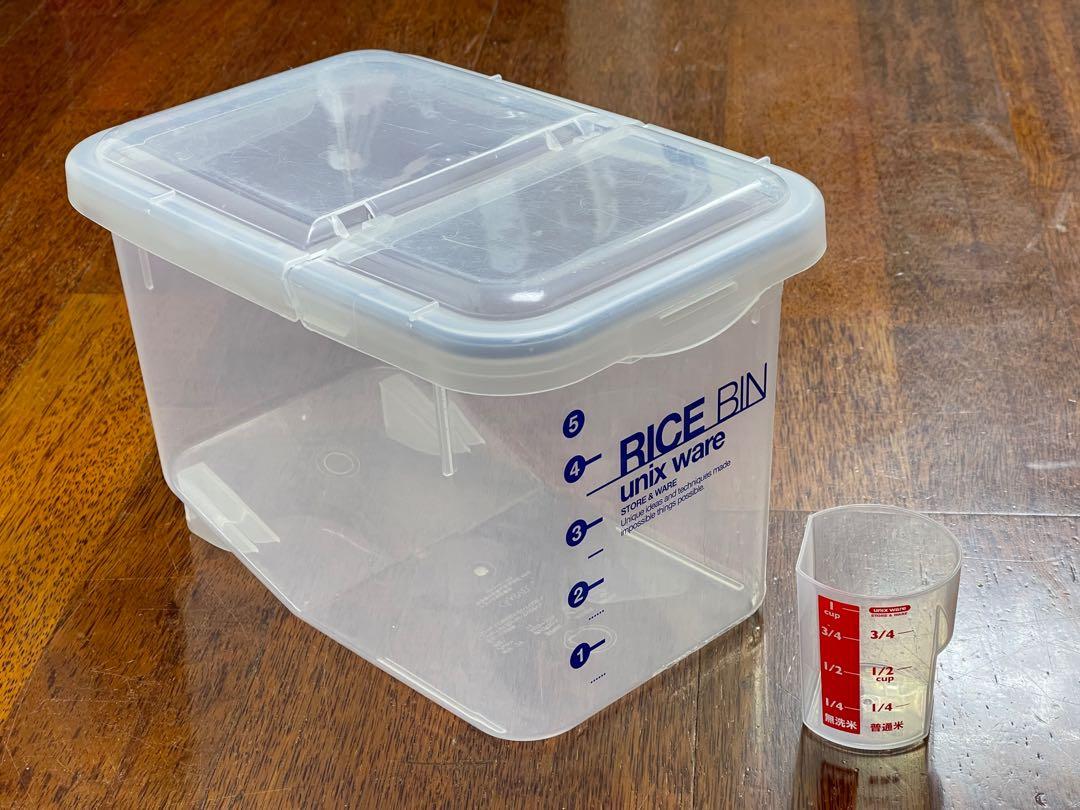 Rice Bin For 5kg Rice With Cup Asvel Unix Ware 傢俬 家居 廚具和餐具 食物整理及儲存 Carousell