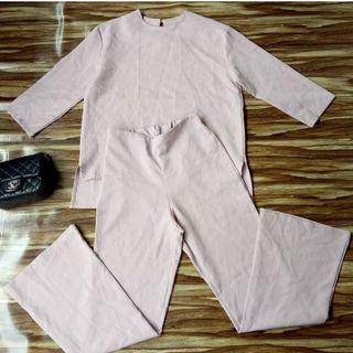 Set pink celana baju