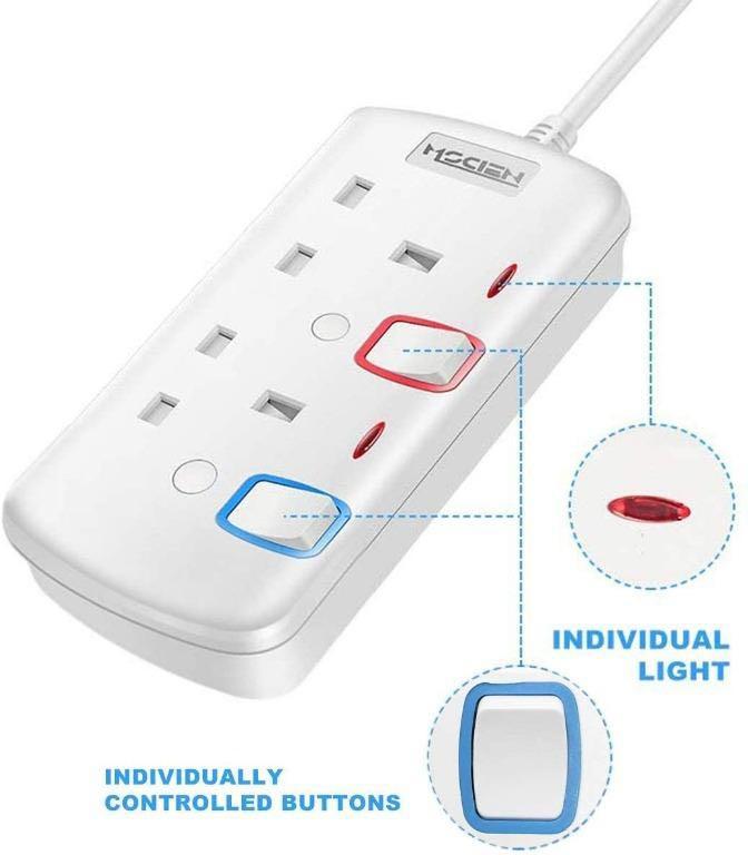 SJ247 2 Way 5M Long Extension Lead With 5 Meter Extension Cord