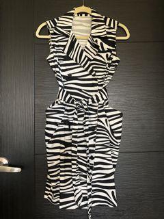 Zebra print trench dress