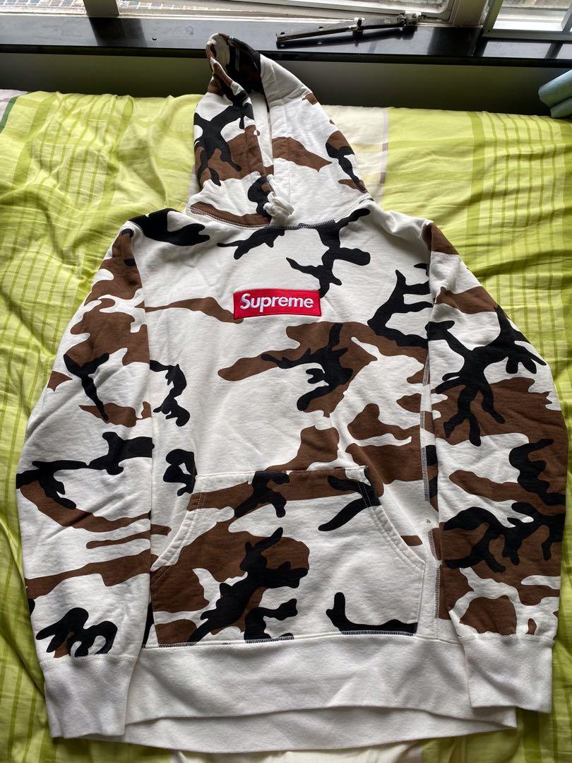 FW 16 Supreme Box Logo Hooded Sweatshirt Camo FW16 , 男裝, 上身及 日本売れ筋ランキング Supreme Brown Sweatshirt Hooded Logo Box パーカー