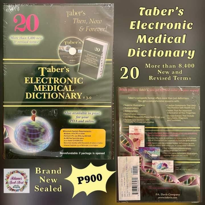 TABERS ELECTRONIC MEDICAL DICTIONARY (Category: Textbooks) located in Calasiao. Submitted by adriannesbookcloset (Listing ID 1151165284, Image 1). Description: .