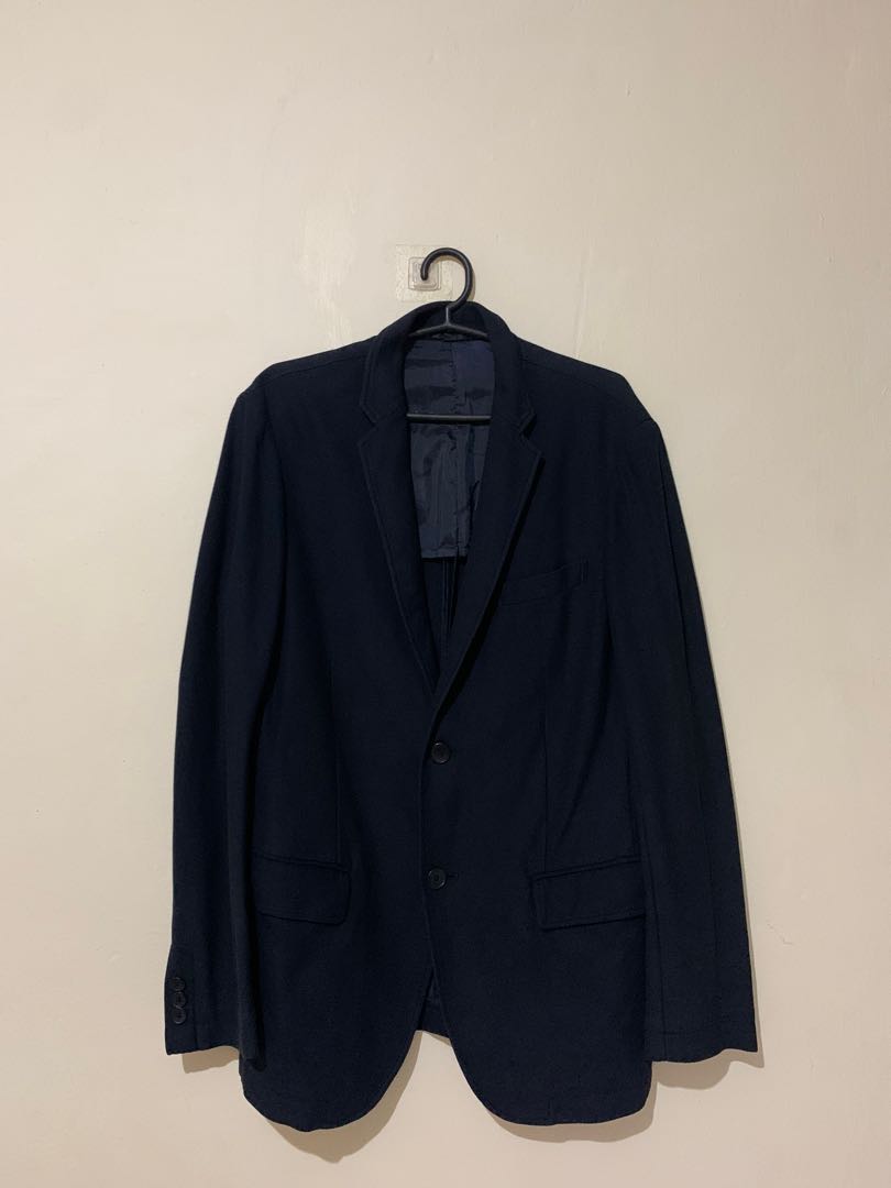 [RUSHHH] Uniqlo Navy Blue Blazer, Men's Fashion, Coats, Jackets and