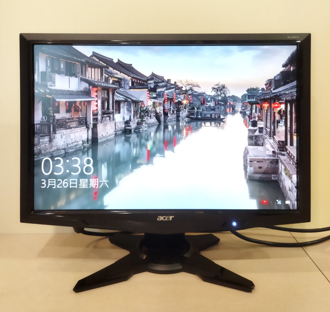 宏碁19吋彩色液晶顯示器Acer G195W, 電腦 
