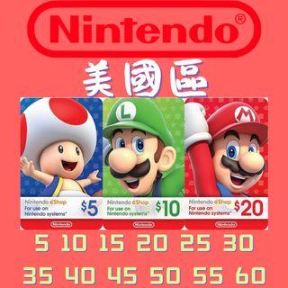🔥限時優惠‼️ 美國 Nintendo Switch eshop gift card 任天堂 卡 預付卡 儲值 充值 充值卡 課金 美服 美元 美區 5 10 15 20 25 30 35 40 45 50 60 70 80 90 99 100 usa us usd 任何地區都有 香港 日本 巴西 澳洲 澳洲 美國 墨西哥 