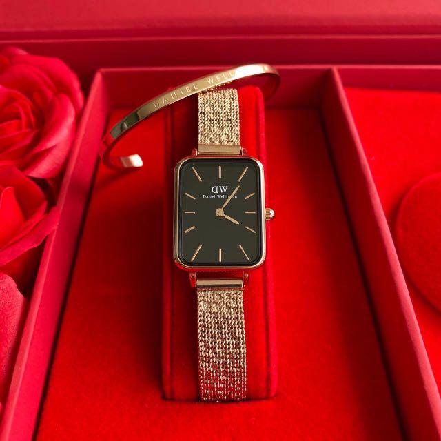 Daniel wellington rose cheap gold watch and cuff