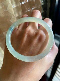 天然緬甸玉A貨翡翠 冰種晴水圓骨玉鐲 小手圍