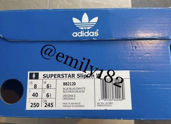 Superstar slip on hotsell adidas bleu