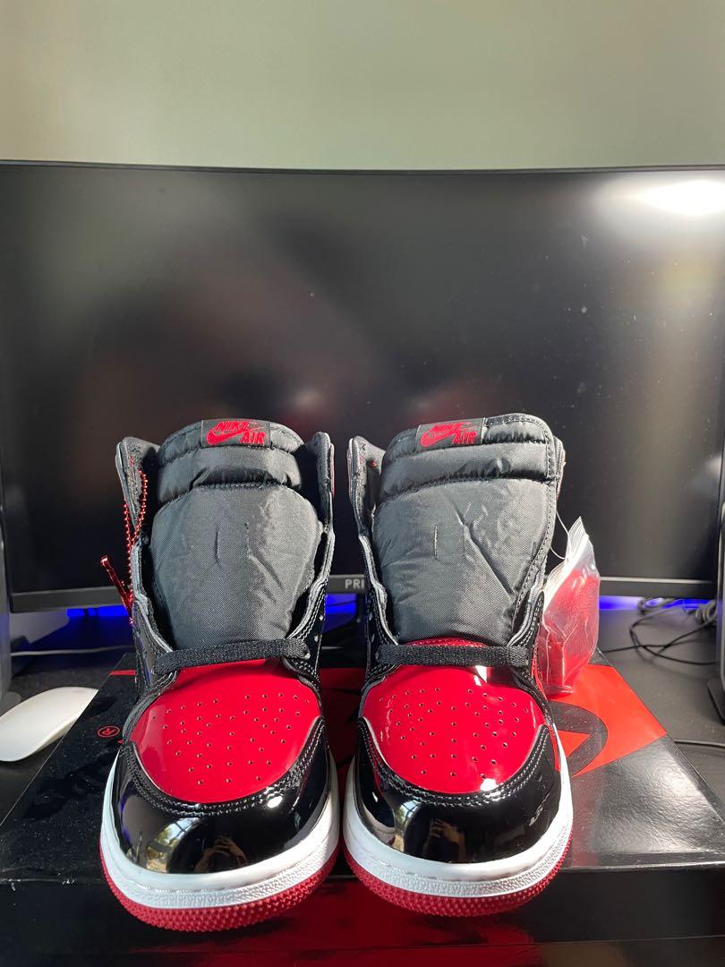 Air Jordan 1 Patent Bred GS, Men's Fashion, Footwear, Sneakers on Carousell